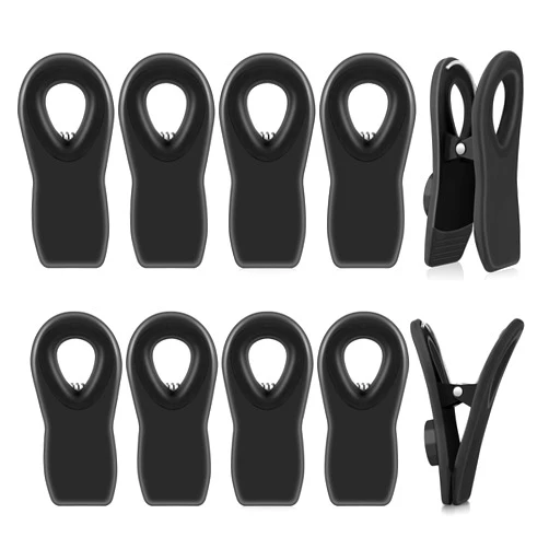 Grtard 10 Pack Chip Clips Bag Clips Food Clips for Food, Magnetic Chip Clips for Food Packages, Magnet Clips Bag Clip, Magnetic Chip Clips for Fridge, Chip Clips for Food (Black)