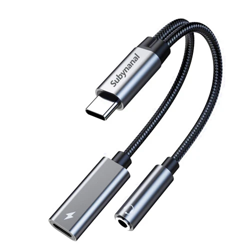 Subynanal USB c to 3.5mm Headphone and Charger Adapter,2-in-1 USB C PD 3.0 Charging Port to Aux Audio Jack and Fast Charging Dongle Cable Cord Compatible with Samsung Galaxy S22 S21 S20, Google Pixel 4 3 XL