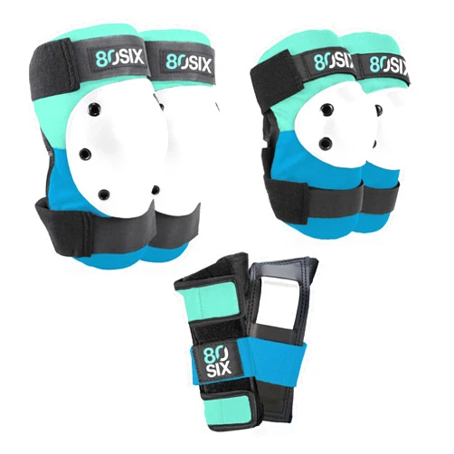 80SIX Multi-Sport Pad Set– Protective Gear for Skateboarding, Biking, Roller Skating, and Scooter