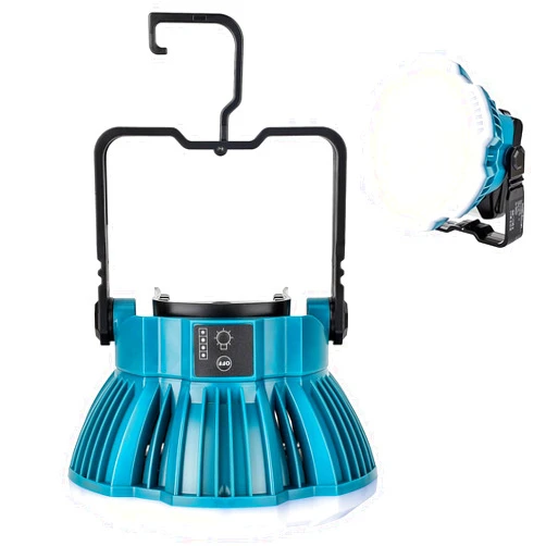 RUITTEFOUM 24W LED Camping Lantern Light for Makita 18V Battery, 2400LM Tent Lighting Lamp with Hook, Cordless Portable LED Work Light for Jobsite Lighting Floodlight Ceiling Light, Blue