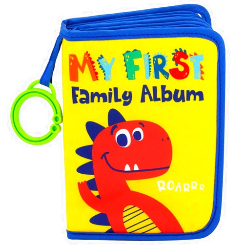 Urban Kiddy™ Baby's My First Family Album | Soft Photo Cloth Book Gift Set for Newborn Toddler & Kids (Dinosaur)