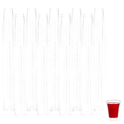 Bekith 1000 Pack Communion Cups, Plastic Disposable Cup Fits Standard Holy Communion Trays, 0.5 Ounce, Clear