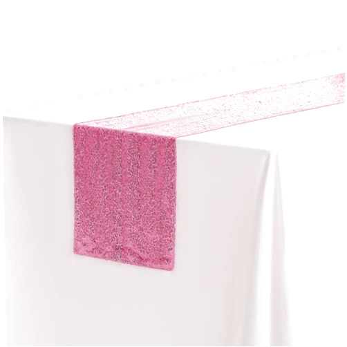 uxcell 1 Pack Table Runners, Glitter Sequin Fabric Runner Shiny Table Decorations for Wedding Party and Event 12x71 Inch Rose Pink