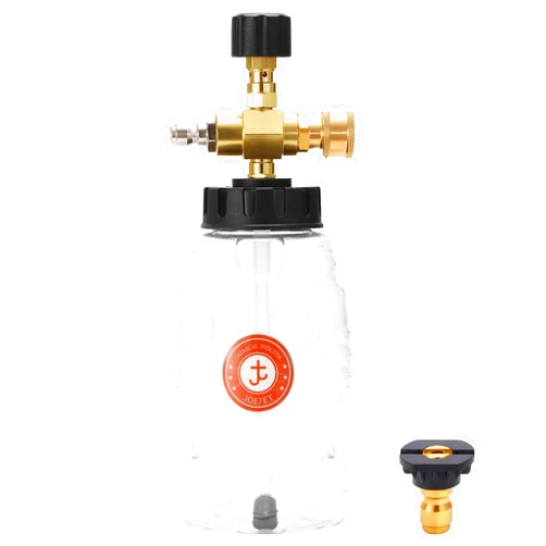 JOEJET Chemical Injector for Pressure Washer with Bottle, Adjustable Pressure Washer Soap Injector with 1/4 Inch Quick Connect, 3600 PSI