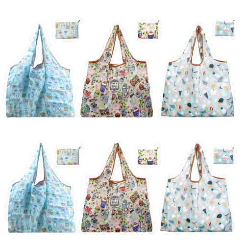E-smart home Super Large Reusable Grocery Bags 6 Packs Foldable Grocery Tote Bags Reusable Shopping Bags with Attached Pouch By Ahyuan