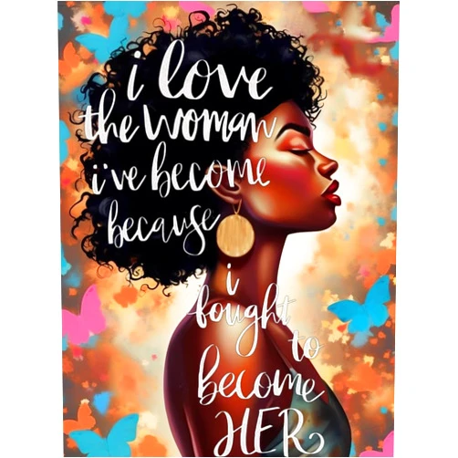 Generic Diamond Art Painting Kit for Adults African American Inspirational Abstract Modern Black Girl Black Women by Number Kits Gem Art Wall Home Decor(Canvas 11.8 x15.8inch)