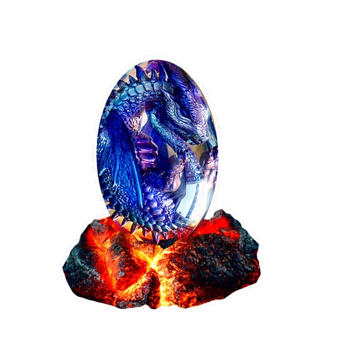 ACOCOFE Dragon Egg,Lava Dragon Eggs with Base Ornaments,Handmade Sculpture Resin Crystal Dragon Souvenir,Dragon Ornaments Gift for Christmas,Birthdays,Graduation (Purple with Base)