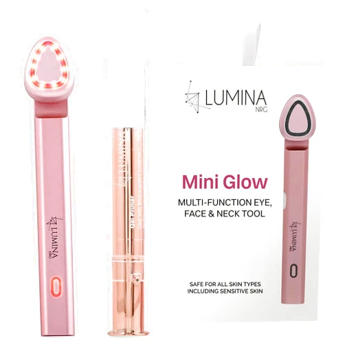 Lumina NRG Mini Glow PRO 5-in-1 LED Face Wand – Skin Lifting, Tightening & Firming Device, Wrinkle Reducer & Facial Massager