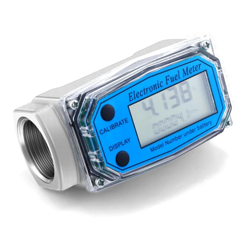 Xuhal 1 Pcs Digital Turbine Flow Meter Fuel Flow Meter Electronic Fuel Meter with Digital Display Gas Oil Fuel Flow Meter Water Flow Meter ±1% Accuracy for Measure Diesel Kerosene Gasolin (1 Inch)