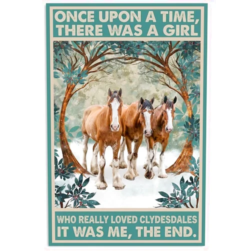 Qionghaimianyangshagnmaoyouxiangongsi Girl Who Likes Clydesdales Horses Metal Tin Sign Bathroom Wall Art Vintage Coffee Bar Sign Office Home Aluminum Metal Retro Wall Decor 8X12 Inch