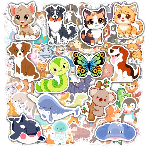 Riccioofy Stickers for Kids - 100 PCS Cute Animal Stickers | Water Bottle Scrapbook Stickers Toys Games Crafts for Kids Toddlers-Activities Party Supplies Favors Teacher Prizes Rewards Gifts for Teens Classroom