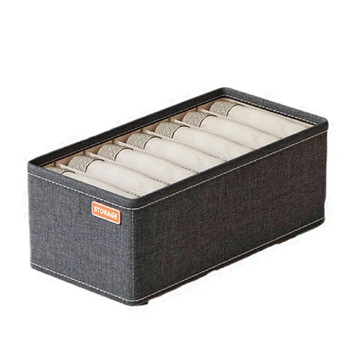 RJFANG Oxford Cloth Fabric Underwear Storage Box, Bra & Socks Storage Organizer, 7 Compartments