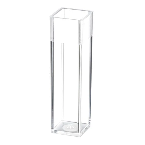 Globe Scientific 111137 Polystyrene Square Spectrophotometer Cuvette, 4 Clear Sides, 4.5mL Capacity (Case of 500)