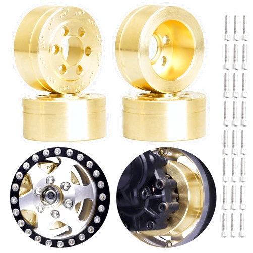 HobbyPark RC Crawler Brass Wheel Weight Block fit 1.9/2.2 inch Beadlock Wheel Rims for Traxxas TRX4 TRX6 Axial SCX10 II III Redcat Gen7 Gen8 (73.5g/each-4pcs)