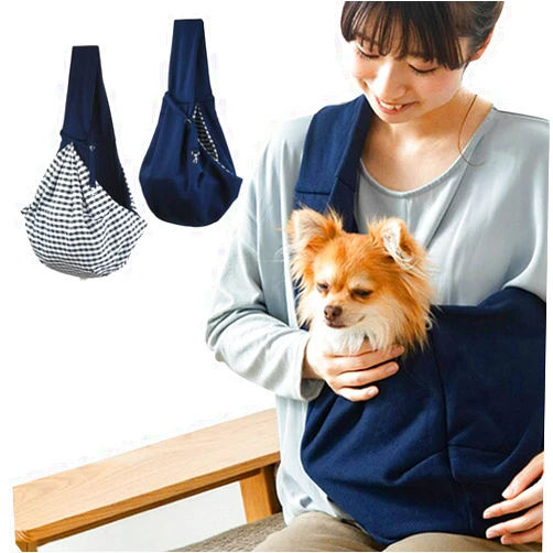 GHIFANT Dog and Cat Sling Carrier Little Pet Carrier Shoulder Crossbody Pet Slings for Outdoor Traveling Subway (Blue)