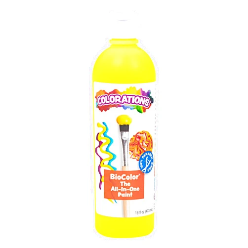 Colorations BioColor by Colorations Paint, Yellow, 16 oz. (Item # BIOYE)