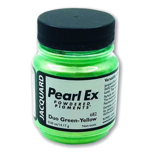 Jacquard Pearl-Ex Pigment, Creates Metallic or Pearlescent Effect, 5 Ounce Jar, Duo Green-Yellow