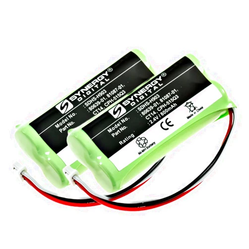 Synergy Digital Cordless Phone Batteries, Compatible with Plantronics CT-14 Cordless Phone, (Ni-MH, 2.4V, 750 mAh), Combo-Pack Includes: 2 x SDHS-H903 Batteries