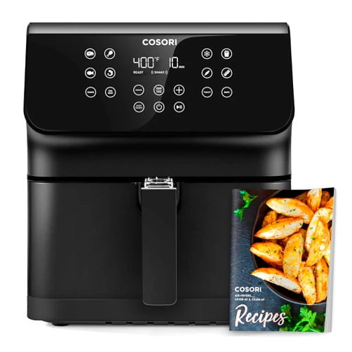 COSORI 12-in-1 Air Fryer 5.8QT, Toast, Bake, Nutrition Facts for 100+ In-App Recipes, AdaptIQ Tech Fast Cook, for Main & Side Dishes, Snacks, Leftovers, Detachable Square Basket, Dishwasher Safe