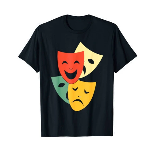 Melpomene And Thalia Retro Vintage Act Theatre Melpomene And Thalia Funny Retro Vintage Broadway Theater T-Shirt