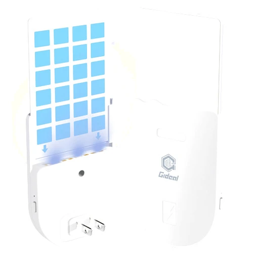 Gideal Flying Insect Trap Indoor Plug in Bug Light Catcher Insect Killer Gnats Mosquito White Black (Device + 5 Glue Cards)