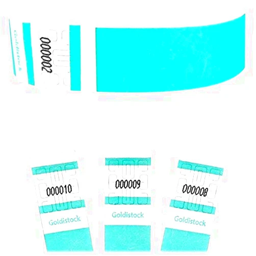 Goldistock Event Wristbands Select Series Vibrant Aqua Blue 2,000 Count | ¾” Arm Bands | Paper-Like Party Armbands | Wrist Bands