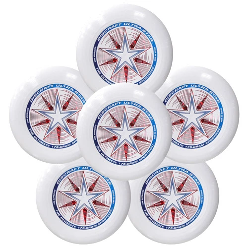 Discraft Ultra-Star 175g Ultimate Frisbee Sport Disc (6 Pack) White
