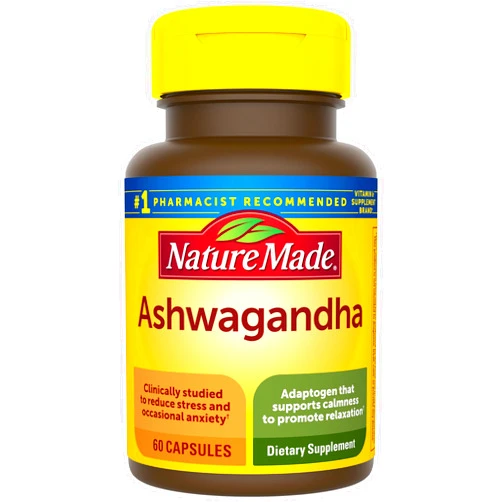Nature Made Ashwagandha Capsules 125mg for Stress Support, Ashwagandha Supplements, 60 Capsules, 60 Day Supply