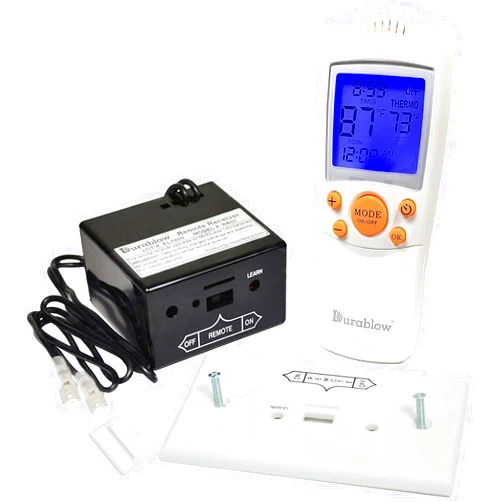 Durablow TR1004 Gas Fire Fireplace On/Off Remote Control Kit + Thermostat + Timer + Backlit Transmitter for Millivolt Valve, IPI Module, Replaces Wall Switch or Thermostat