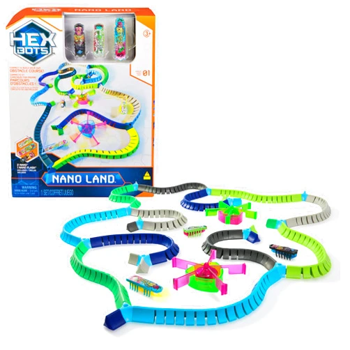 HEX BOTS Nano Land, Sensory Toys for Kids & Cats with Over 40 Pieces & 3 Nano Bots, Toy Playsets & Mini Robot Toy for Kids Ages 3 & Up, Batteries Included