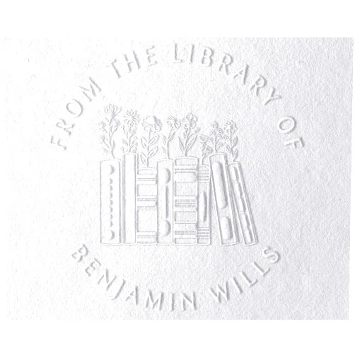 Pickled Stamps Personalized Embosser Book Stamp - from The Library of | Custom Books 1 5/8/ inchs x Black Red Blue Green Purple