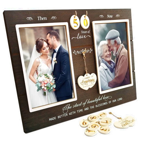 A'arkaJ Anniversary Wedding Gifts for Couple Parents Wife Husband, Then & Now Anniversary Picture Frames(3 Options)