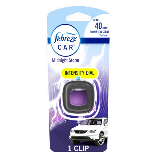 Febreze Car Air Freshener Vent Clip, Midnight Storm, 1 count, .06 oz