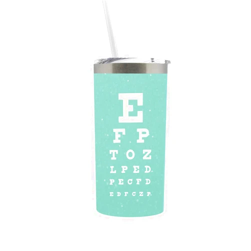 Zoey Christina Optometry Gifts for Women Eye Tech Technician Gifts Optician Water Bottle Tumbler Cup with Lid Mint 0197