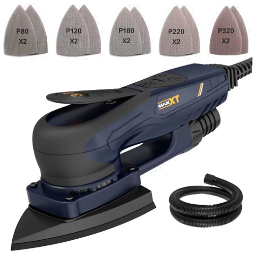 MAXXT Detail Sander, R7310, Mouse Sander with Efficient Dust Collection System, Compact Electric Sander with Multi-Function Hand Sander for Woodworking(Black)