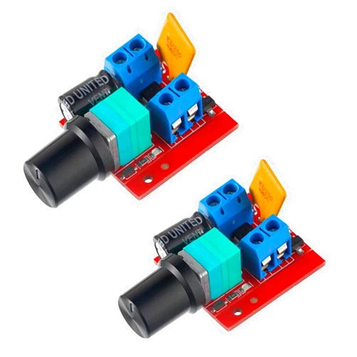 BOJACK DC Mini Motor PWM Speed Controller Small LED Dimmer 5A 90W 3V 6V 12V 24V 35V Speed Control Switch (Pack of 2Pcs)