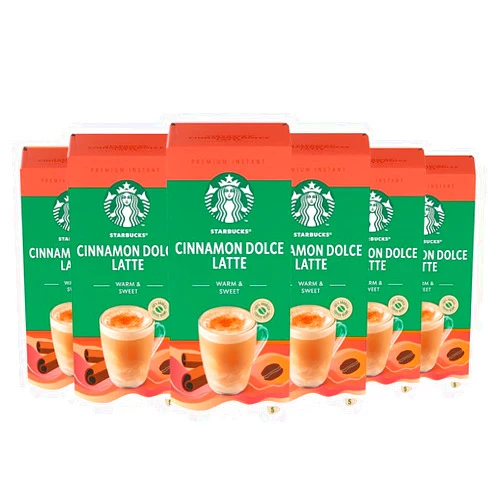 Starbucks Cinnamon Dolce Latte x5 Premium Instant Coffee Pack of 6 (Total 30 Sachets) Warm & Sweet Flavor