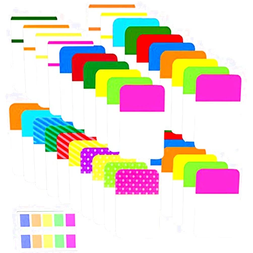 ELII 900 Pieces Tabs Sticky Index Tabs,Writable and Repositionable File Tabs Flags Colored Page Markers Labels for Reading Notes, Books and Classify Files, 41 Sets (Index Tabs)