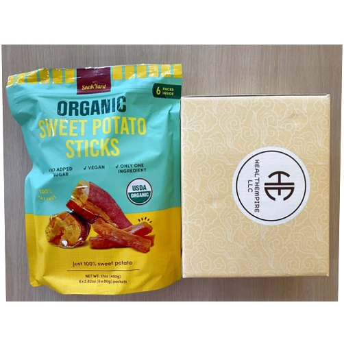 HealthEmpire SnakYard Sweet Potato Sticks 17oz (6/2.8 oz) and HealthEmpire Gift Box bundle (1)