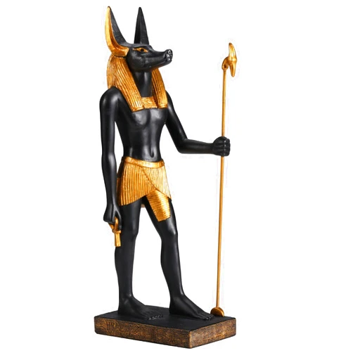 Veronese Design Anubis Egyptian God of The Dead Statue, 8.5 Inch Polyresin Figurine with Painted Black Gold Finish, Home Decor, Gift Boxed