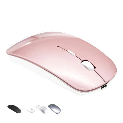 Tsmine Bluetooth Wireless Mouse for MacBook Air Mac Pro Laptop Computer iPad Pad PC Laser Optical Rechargeable Mini Slim Silent Mouse Widely Used Desktop Hp iMac (Rose Gold)