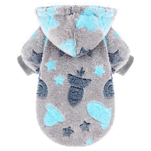 Ccurrili Dog Sweaters for Small Dogs Fleece Dog Hoodie Sweater Boy Fall Winter Small Dog Hoodies Soft Warm Dog Cat Pet Clothes Cute Extra Small Dog Clothes Puppy Clothing Apparel Outfits (Grey, XS)