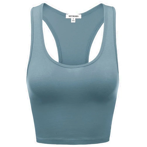KEYBORN Women's Racerback Caging Workout Crop Cotton Yoga Pajama Tops