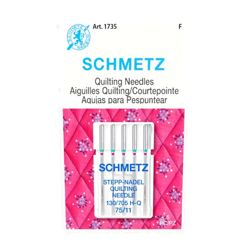 SCHMETZ Quilting Needles - Size 75/11, 5-Needle Cards, Pack of 1