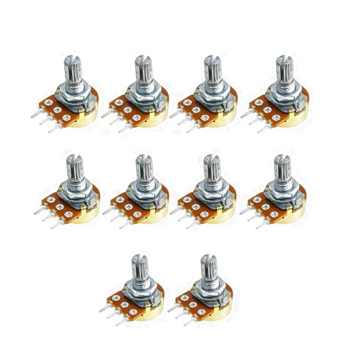 Comimark 10Pcs WH148 Type B10K Ohm Linear Taper Rotary Potentiometer Panel Pot 3 Pin