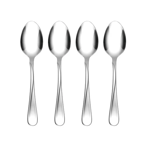 Oneida Flight Everyday Flatware Teaspoons 18/0 Stainless Steel, Set of 4, Silver