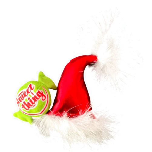 Huxley & Kent 2-Pack Cat Toys | Santa Hat & Sweet Thing Candy | Christmas Holiday Strong Catnip Filled Cat Toy | Soft Plush Kitty Toy with Catnip and Crinkle | Kittybelles