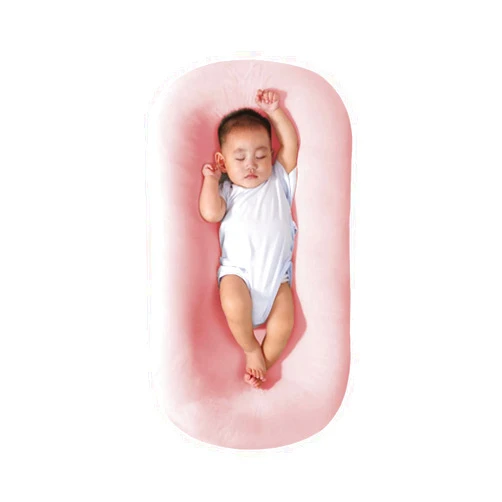 Saanerueen Baby Lounger for Newborn 0-24 Months, Infant Nest Sleeping for Baby in Bed, Soft Breathable Washable Newborn Lounger for Baby (Pink,0-12 Months)