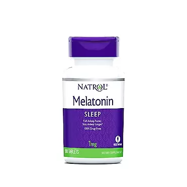 Natrol Melatonin Tablets, Helps You Fall Asleep Faster, Stay Asleep Longer, Strengthen Immune System, 1mg, 90 Count