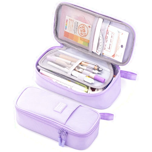 CICIMELON Durable Pen Pencil Case Big Storage Pen Pouch Bag for School Supplies Office College Teen Girls Adults, Purple